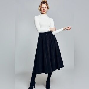 Ivory corduroy full skirt